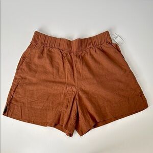 GAP Brown Linen Blend Pull-On Shorts